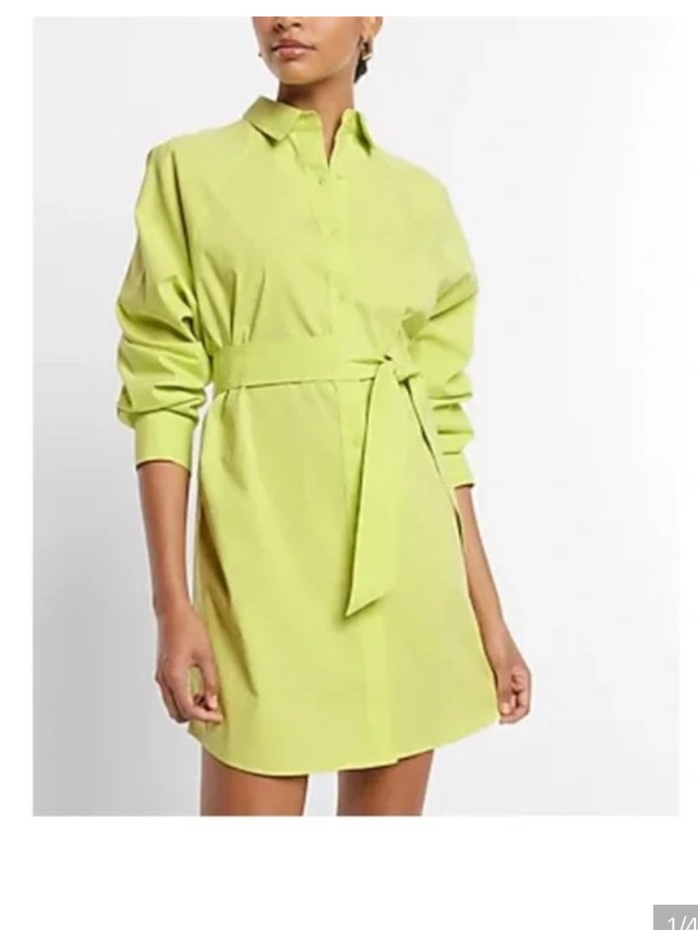 Express green shirt dress